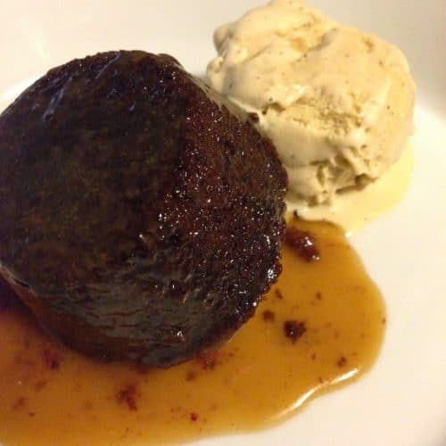 Sticky toffee pudding and black pepper ice cream