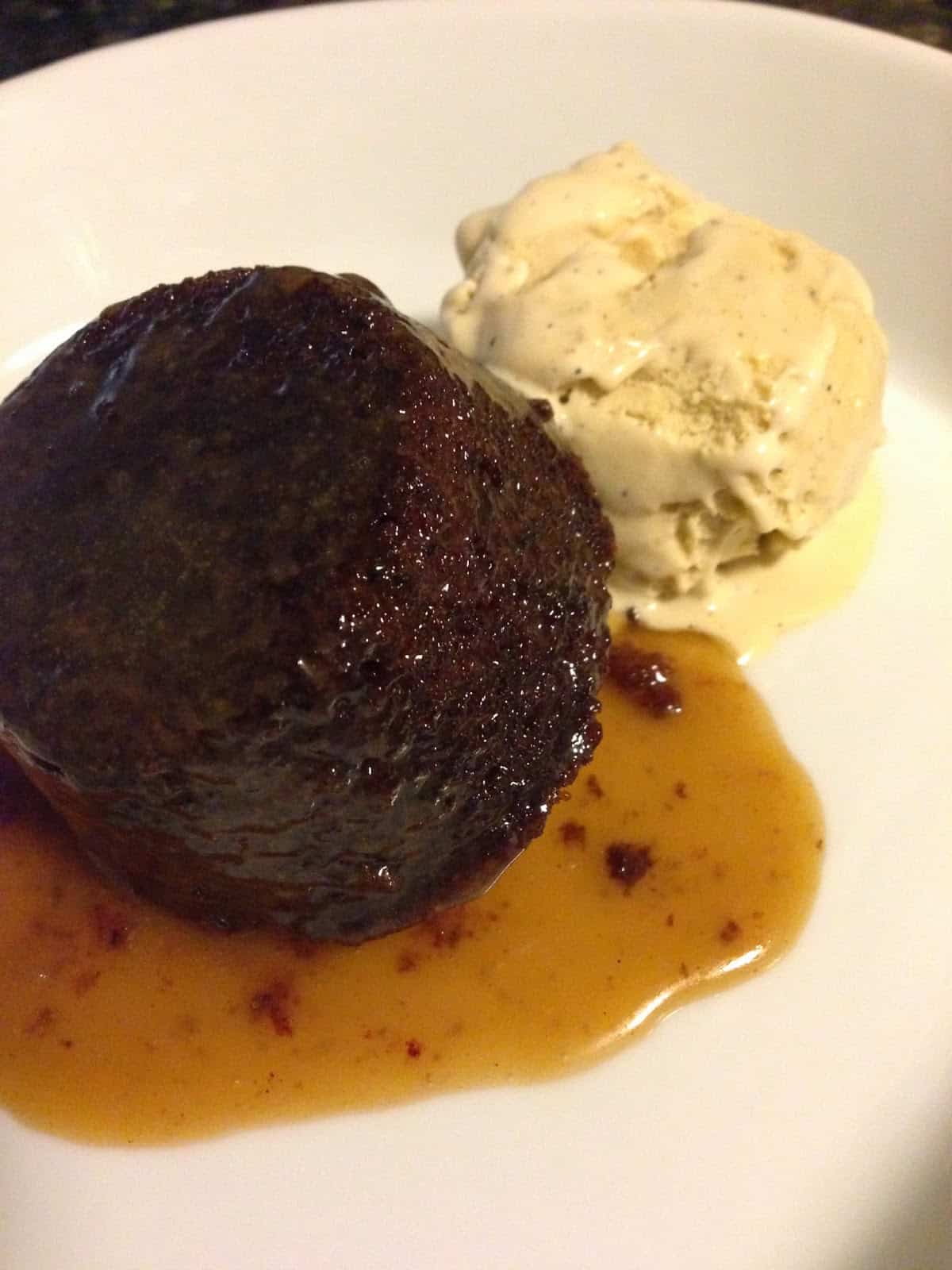 Sticky toffee pudding and black pepper ice cream