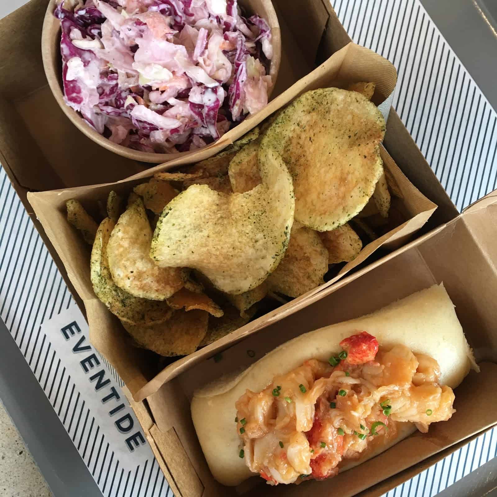 Eventide lunch box - lobster roll, chips, cole slaw