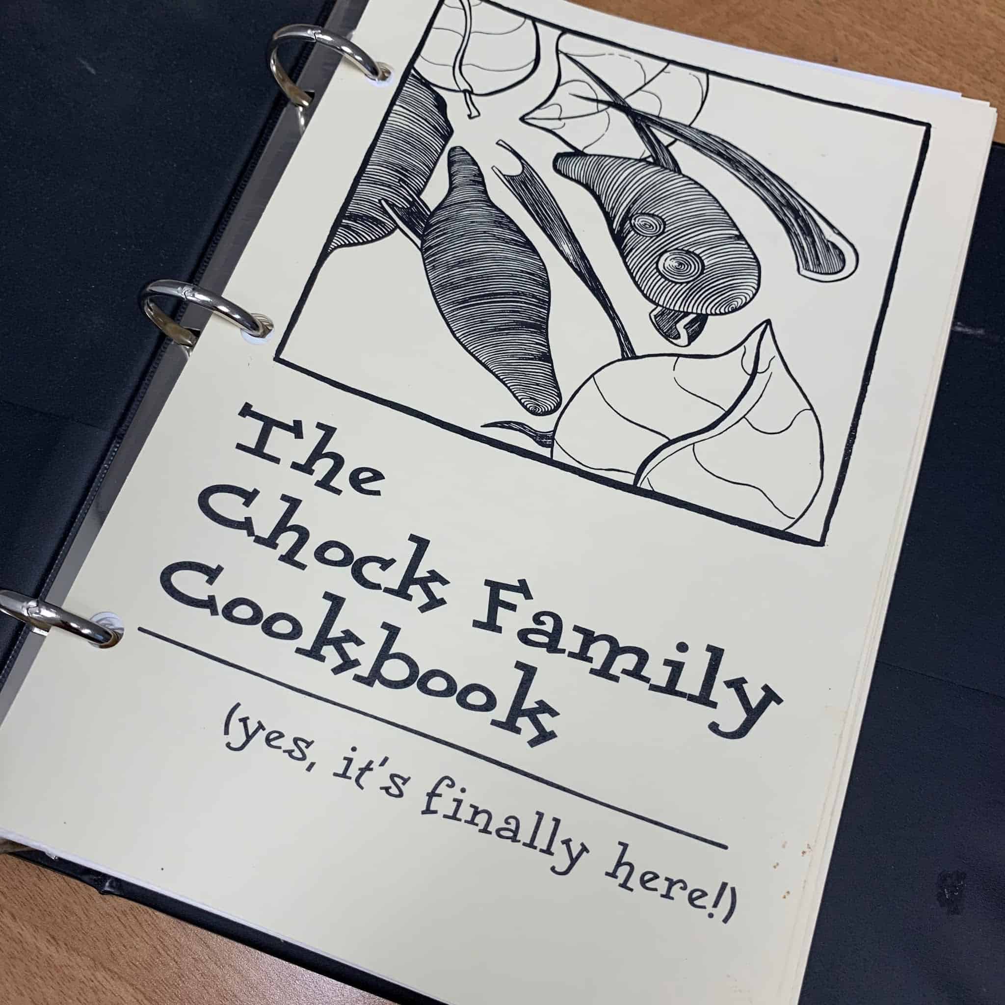 Family cookbook cover page