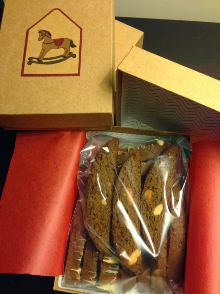 Gingerbread Biscotti - packaging for shipping