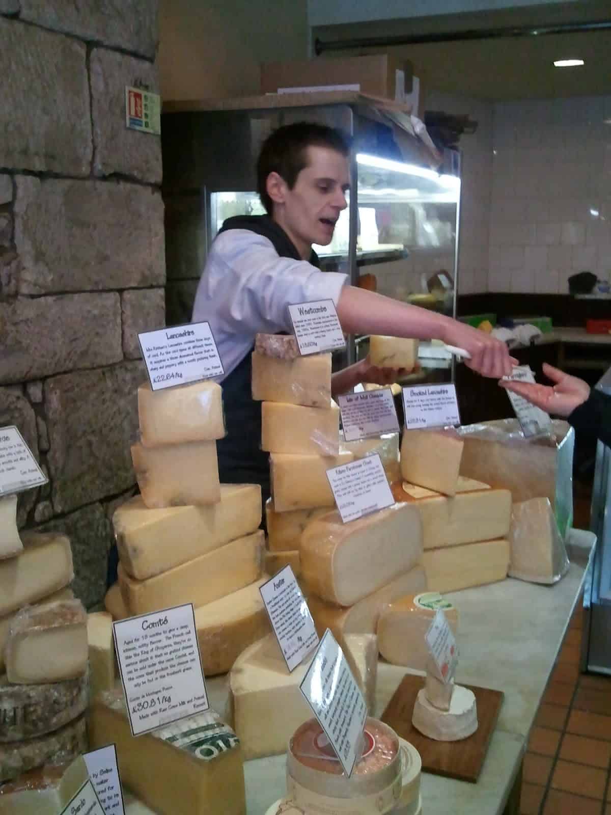 Local cheeses at I.J. Mellis Cheesemongers
