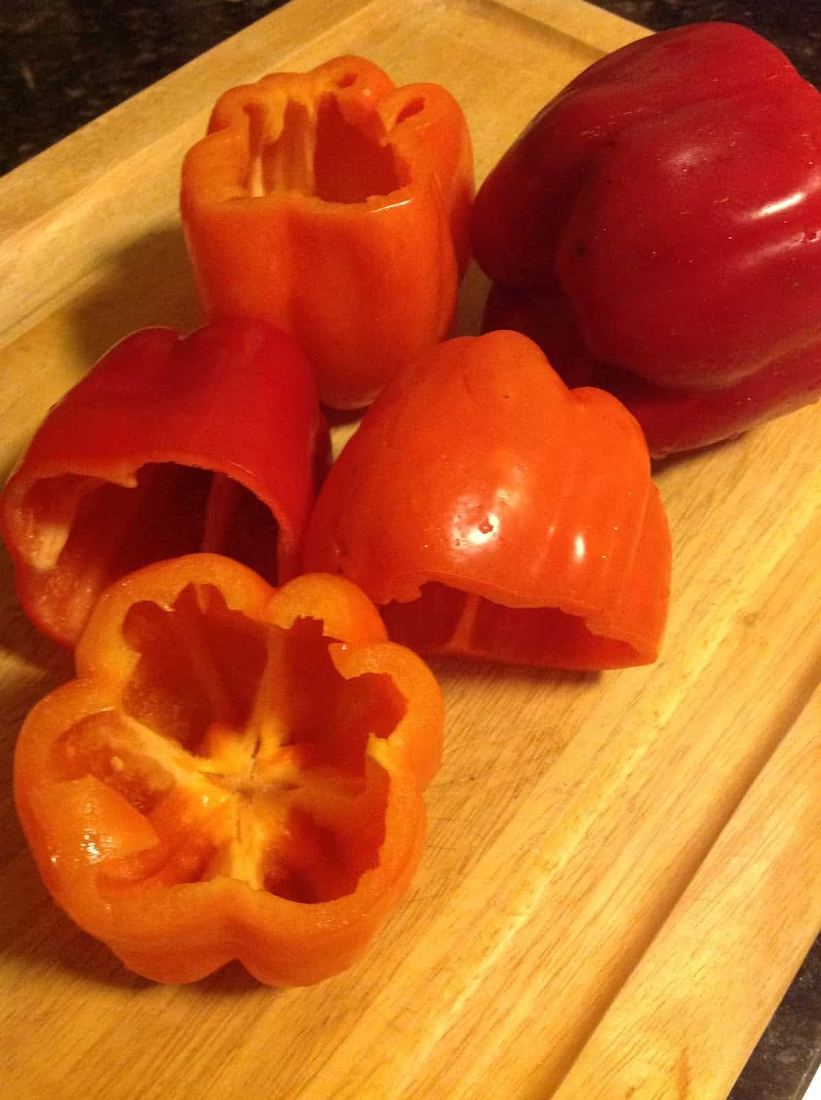 Peppers being prepped
