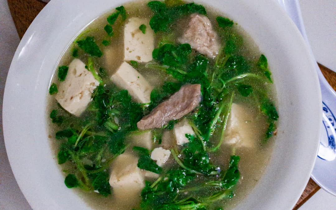 Pork Tofu and Watercress Soup