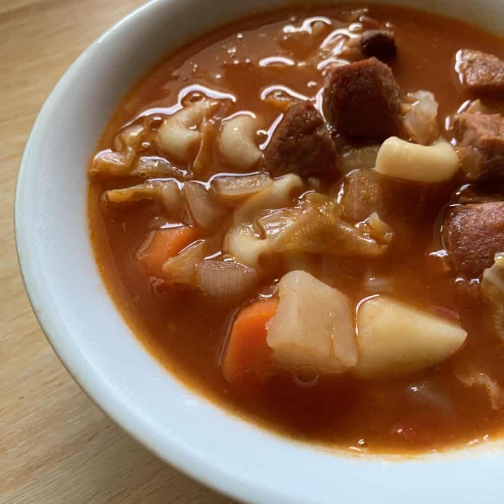 Portuguese bean soup - closeup