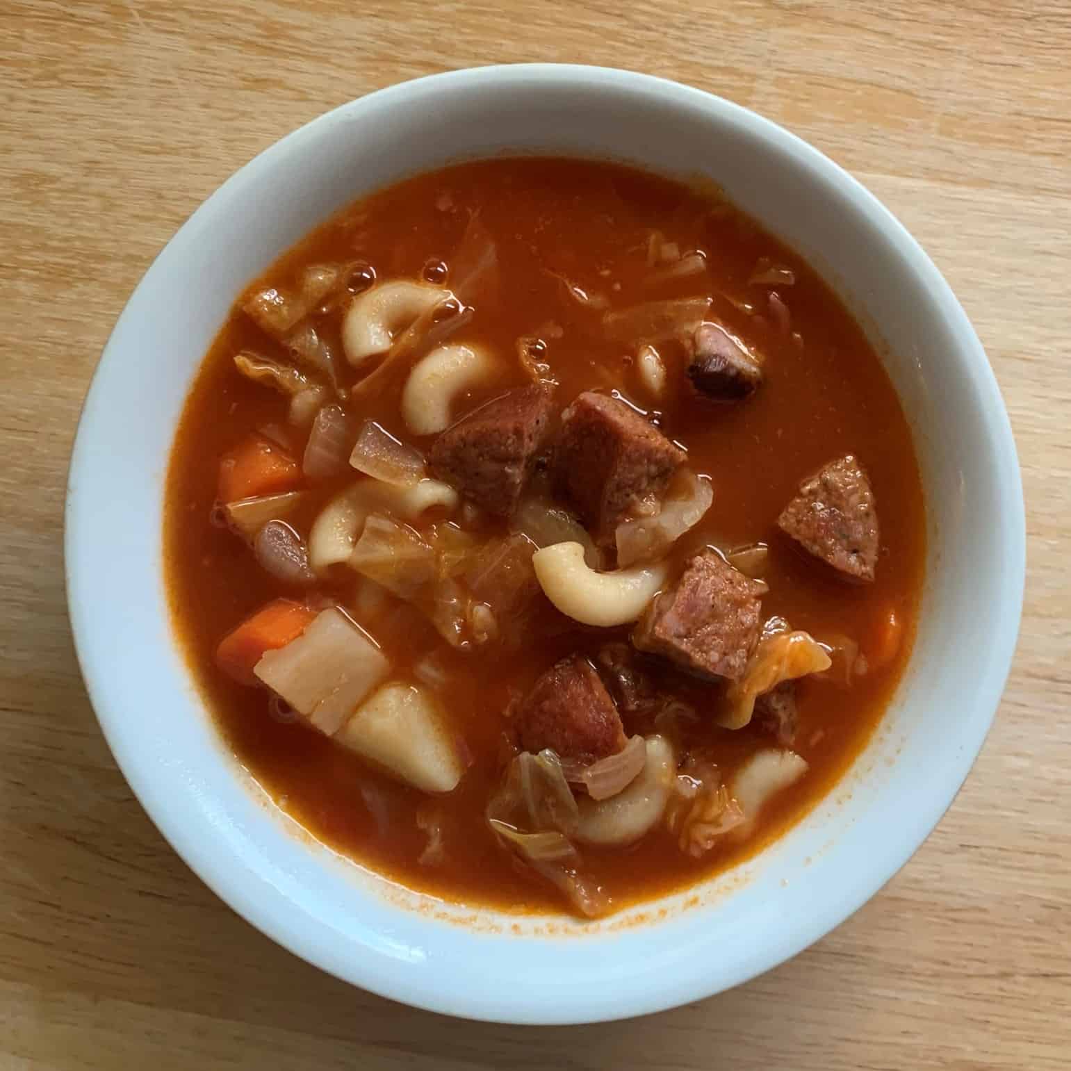 Portuguese bean soup - overhead