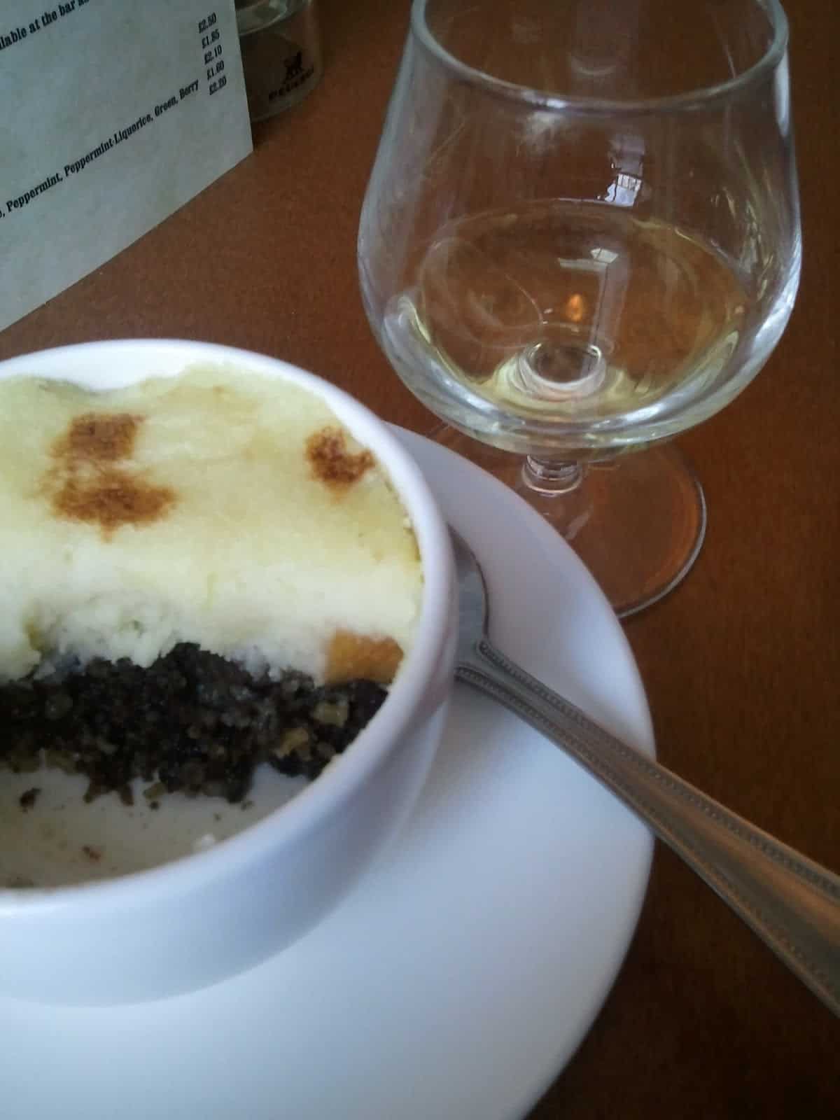 Haggis, neeps, and tatties and a dram of whiskey