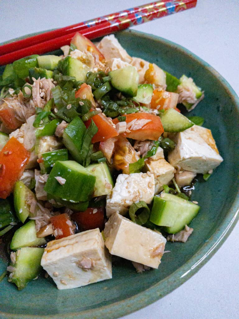 Tofu salad - closeup