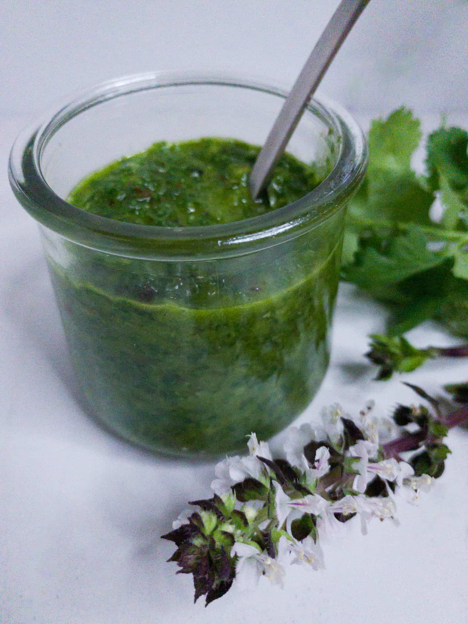 Thai Basil Cilantro Chimichurri