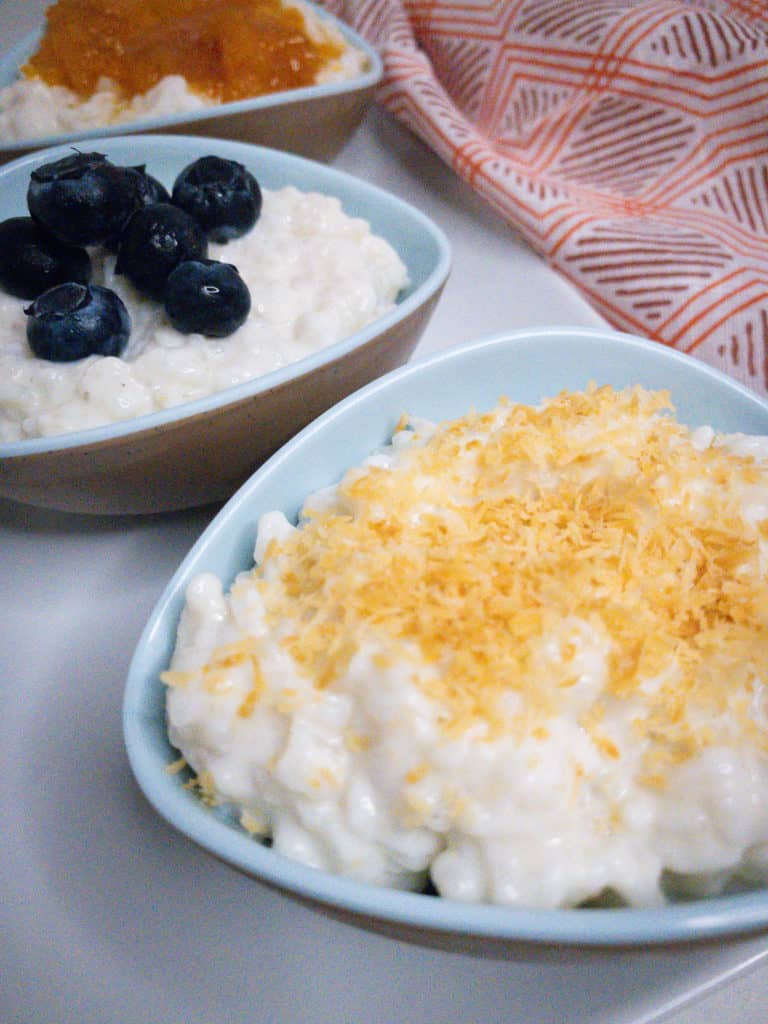 Coconut Rice Pudding with toasted coconut