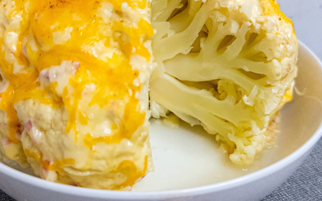 Cheesy Whole Steamed Cauliflower - interior