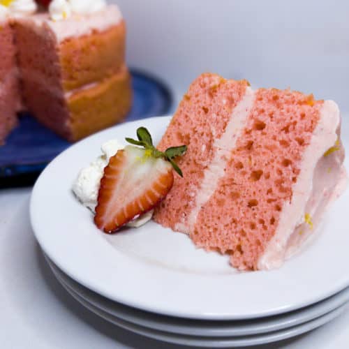 Slice of Strawberry Lemonade Cake