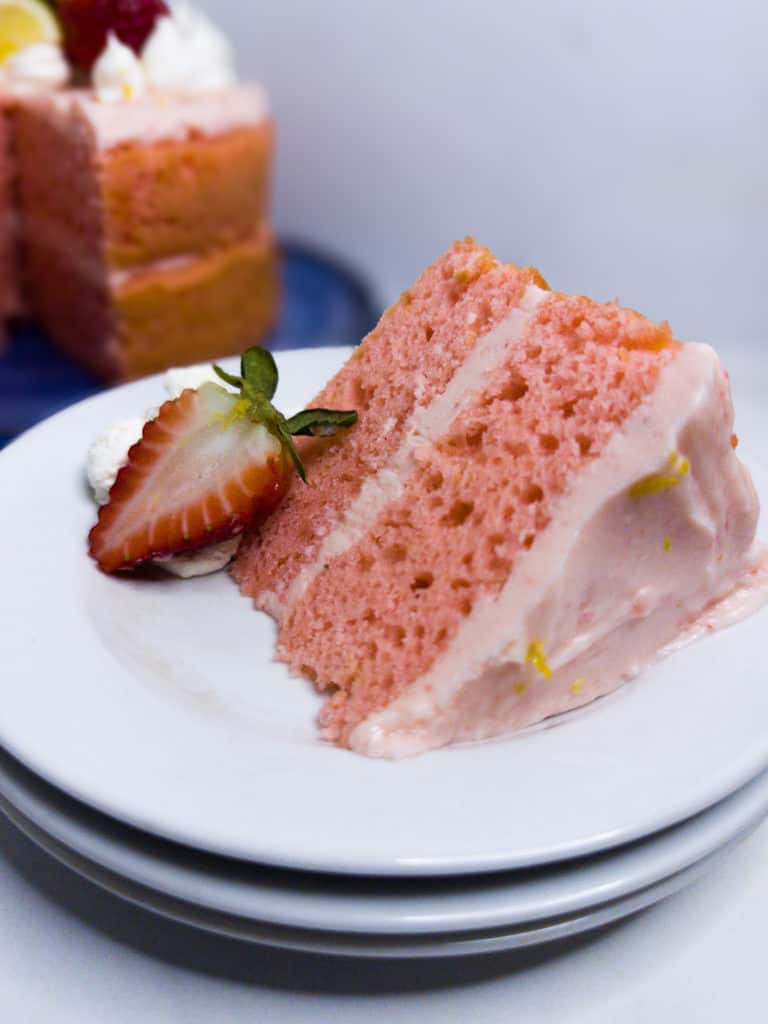 Slice of Strawberry Lemonade Cake 2
