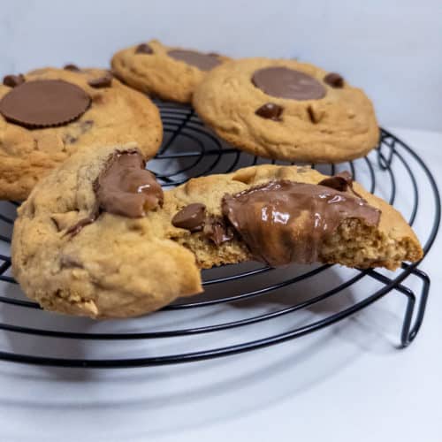 Chocolate Peanut Butter Cup Cookies - split