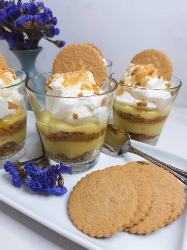 Lemon Ginger Parfaits with biscuits