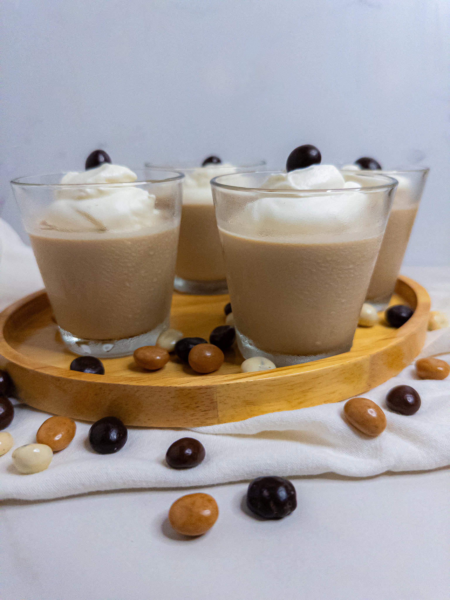 Coffee Panna Cotta with espresso beans