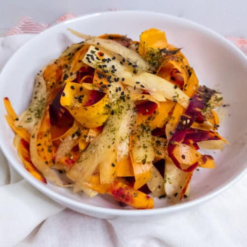 Sesame carrot ribbon salad