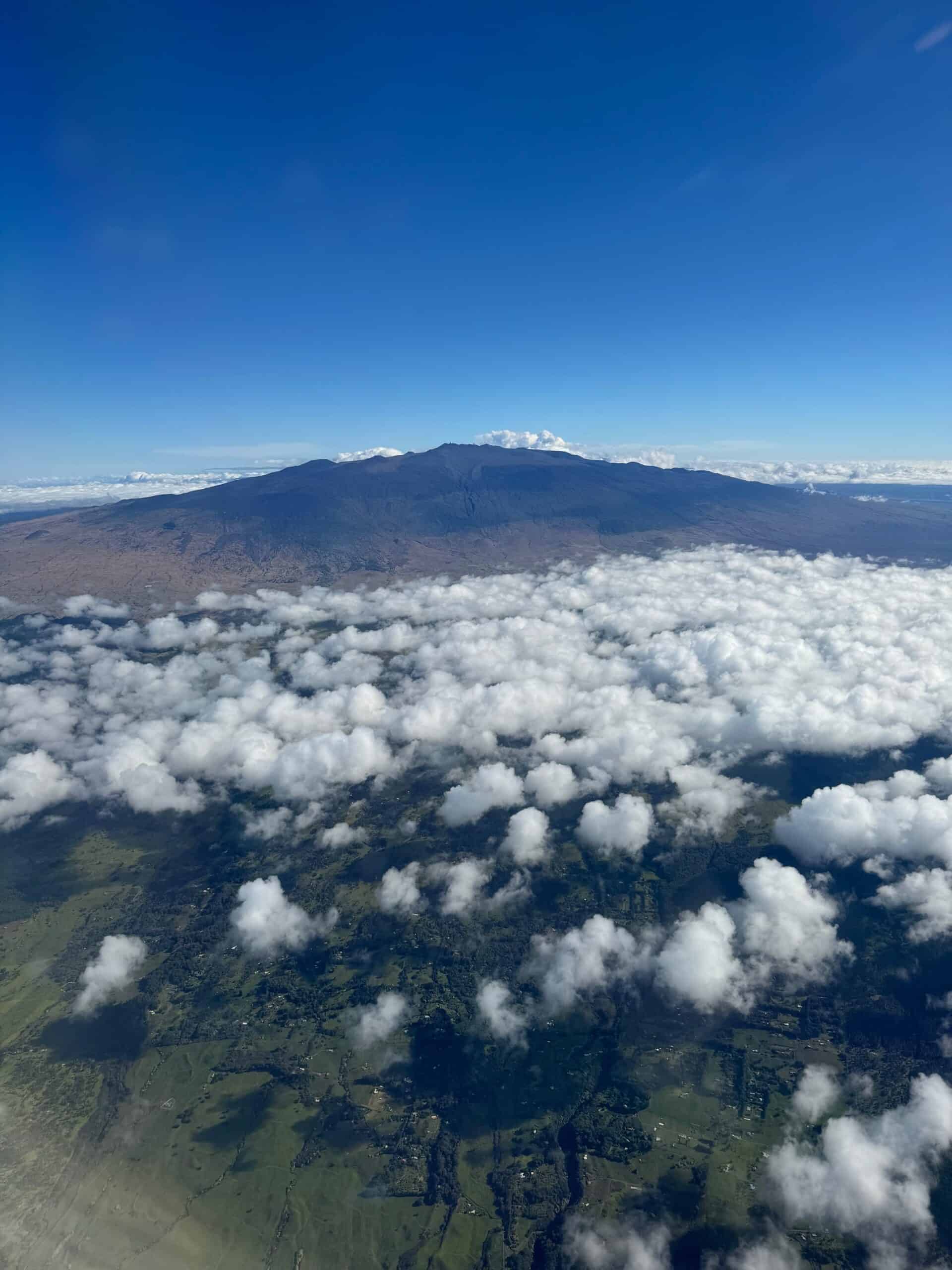 View of Mauna Kea from the plane