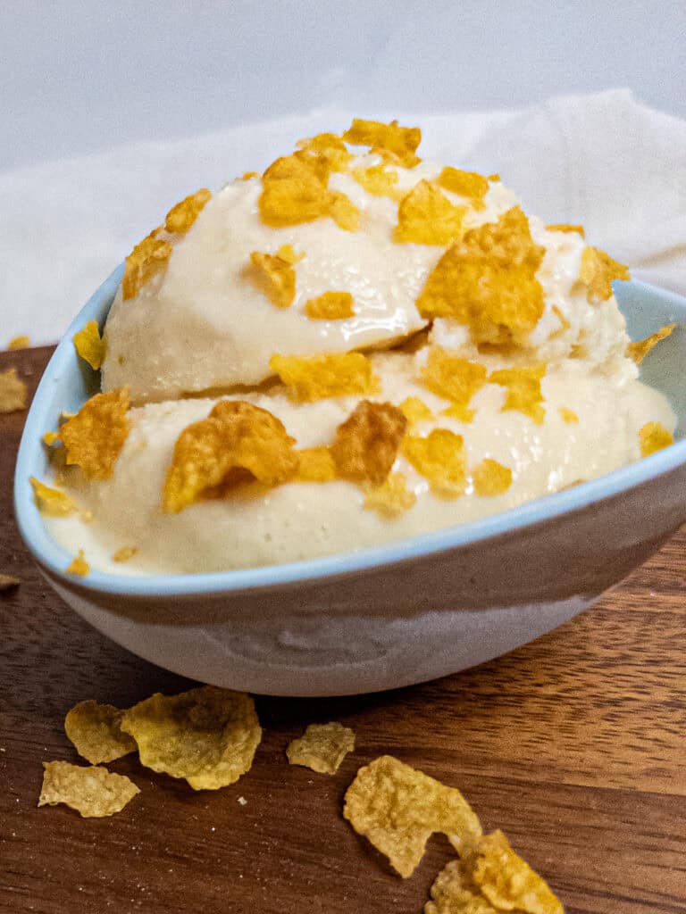 No-churn cereal milk ice cream - closeup