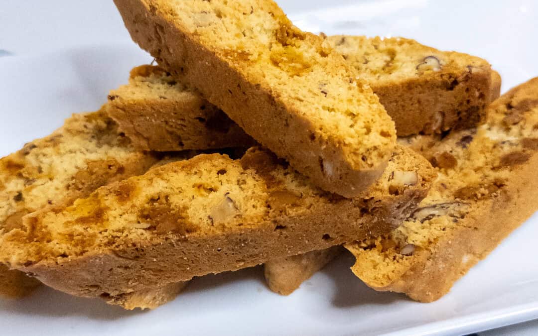 Pecan Butterscotch Biscotti - closeup