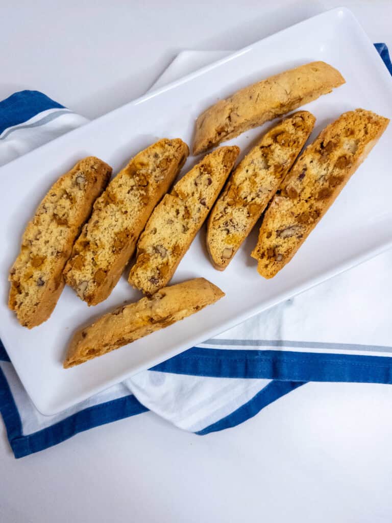 Pecan Butterscotch Biscotti - overhead