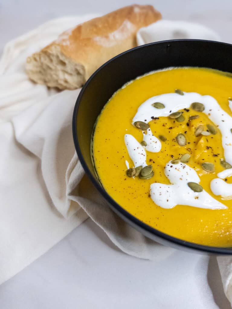 Creamy Sweet Potato Ginger Soup - closeup