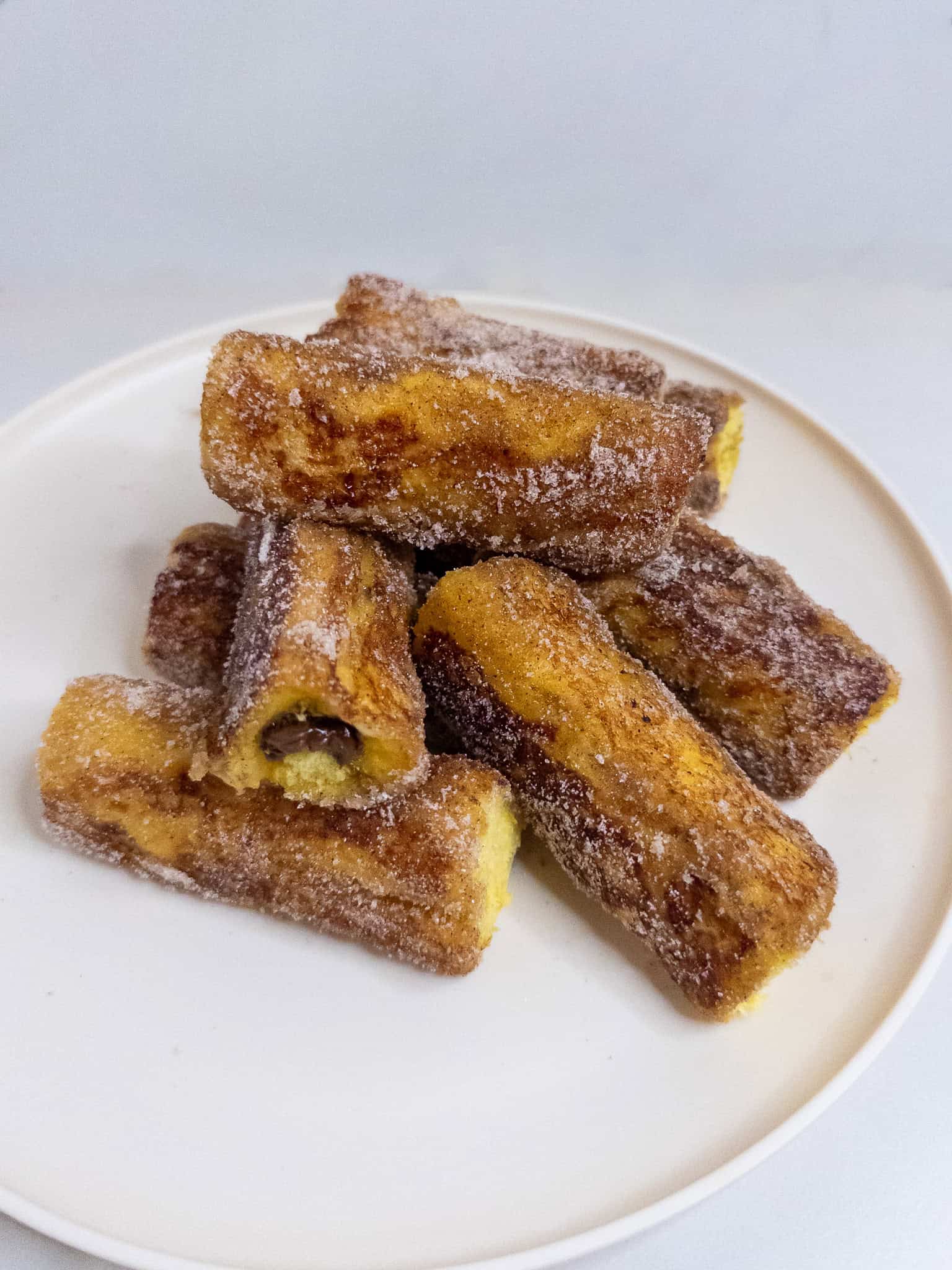 Stuffed French Toast Rolls - slight overhead