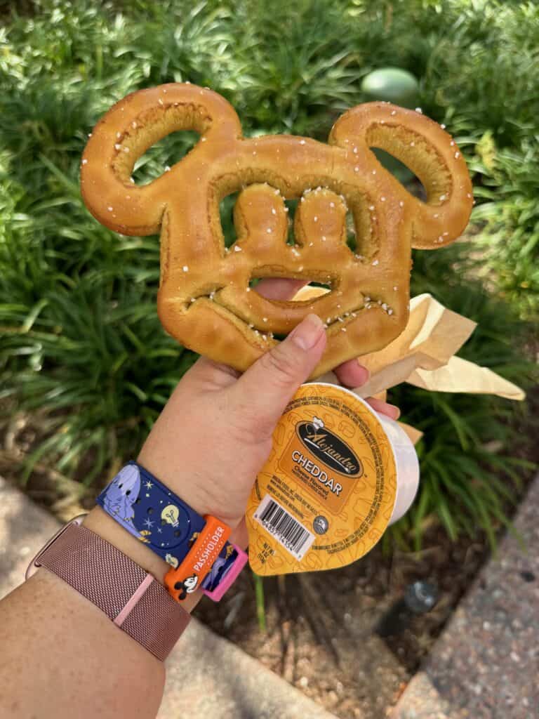 Mickey Pretzel and plastic cheese